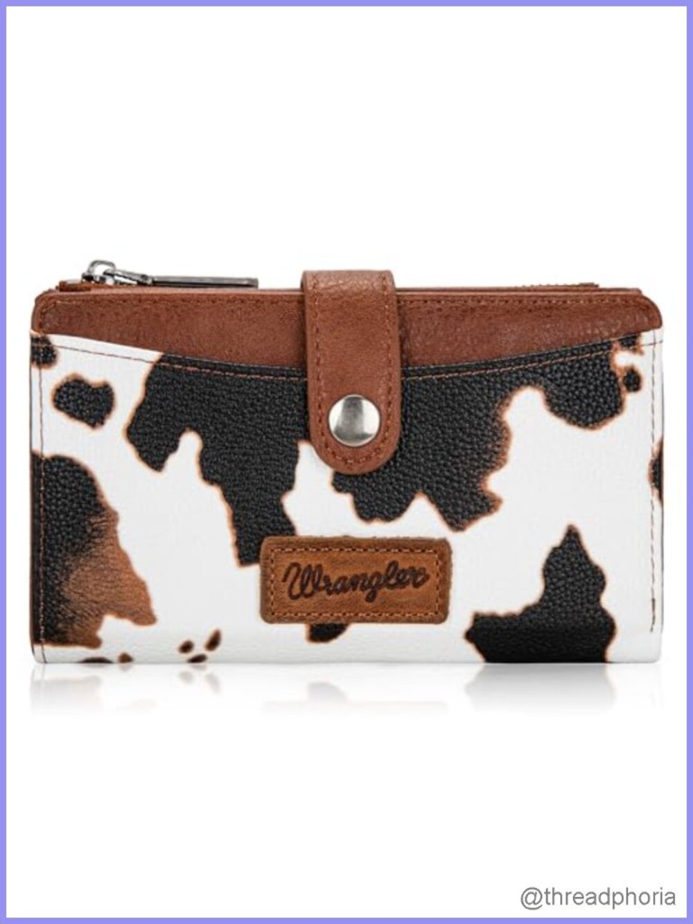 Women's Bi-Fold Wallet Card Holder with Zipper and ID Window